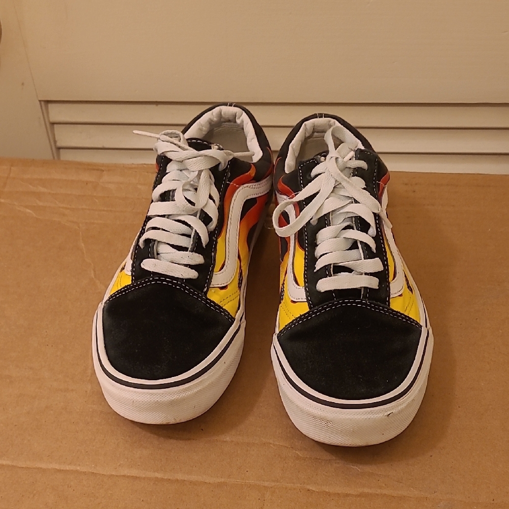 Vans Off The Wall Black, Yellow, Orange, and White Sneakers - Picture 2 of 6